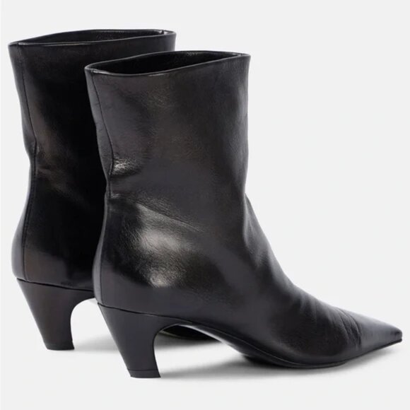 KHAITE NIB Black Arizona Ankle Boots Nappa Leather 38 8 - Picture 3 of 15